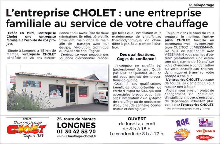 Présentation de l'entreprise CHOLET Longnes